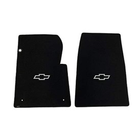 Lloyd Mats Custom-Fit Carpeted Floor Mats Premium Luxury Car Floor Liners for Chevy C/K Pickup 1967-1970 (Black, 2PC - Silver Bowtie)