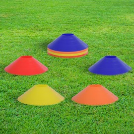Athllete Soccer Training Cones with Mesh Bag & Flexible Strap, Sports Cones for Soccer Practice, Basketball, Fitness - Sports for Indoor & Outdoor Games (80 Pack, Blue/Yellow/Red/Orange)