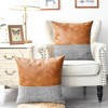 CaliTime Throw Pillow Covers Pack of 2 Soft Faux Leather