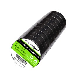 SoundOriginal Black Electrical Tape 10 Pack 0.7-Inch by 30 Feet, Voltage Level 600V Dustproof, Adhesive for General Home Vehicle Auto Car Power Circuit Wiring Black