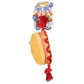 Bow Wow Squeaky Plush Dog Toys – Crinkle Sound – Fun Food & Novelty Shapes – Toss, Tug & Fetch – Canvas & Plush – for Small to Medium Dogs – Multiple Styles (1 Count)