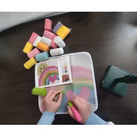 Embroidery Crafts DIY Making Air Latch Hook Kits for Adults-Latch Hook Cushion Kits and Embroidery Kits for DIY Needlework Pillow Cover Sofa Cushion Rug Making Kits, DIY Craft Kits (Sun)