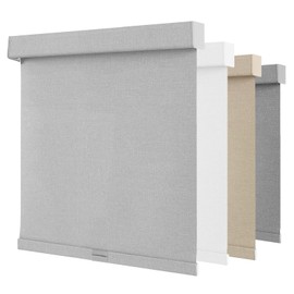 NUTRO CHILL Blackout Window Blinds Cordless, Spring System Window Shades with UV Protection Thermal Insulated Linen Fabric, Roller Blinds for Home Office(23''x72'', Light Grey)