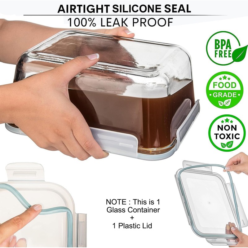 Razab 3300 ml / 112 oz Large Glass Food Storage