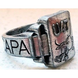 MK-Art Ring Günther Prien German Submarine Ring U47 Scapa Flow with Tower Badge, Metal