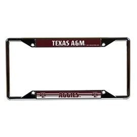 Texas A&M Aggies EZ View License Plate Frame - Designed for Upper or Lower Corner License Plate Tabs