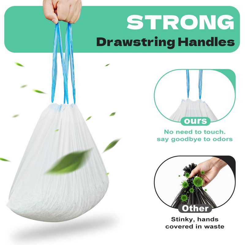 120 Count Cat Litter Box Liners for Drawstring Closure, Heavy