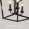 Farmhouse Chandelier 4-Light, Black Pendant Light Fixture for Kitchen Island