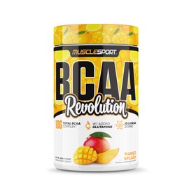 Musclesport BCAA Revolution Amino Acid Powder Supplement for Men & Women - Intra Workout Training Complex - Recovery Supplement (Mango Splash, 30 Servings)