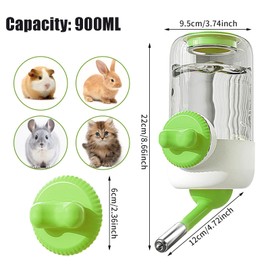 30 OZ Water Bottle for Rabbit,No Drip Rabbit Water Dispenser,Hanging Automatic Water Dispenser for Cage,Ferret Bunny Guinea Pig Water Bowl,Suitable for Small Animal