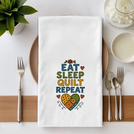 Noaleviax Eat Sleep Quilt Repeat Hand Towels Set, Gifts for Quilters Women, Sewing Gifts, Sewing Lovers Gift Hand Towels Dishcloth for Kitchen Bathroom Decorative, 16x24 Inch, Set of 2