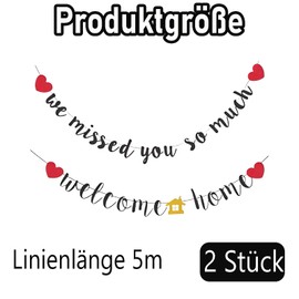 Pack of 2 Welcome Home Banner Set, for Welcome Home Family Celebrations Welcome Home Family Party Entry Banner Decoration (Black)