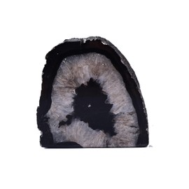 AMOYSTONE Brazilian Natural Agate Stone Holder Brown-Black, Chakra Balancing Home Decor 1-1.5lb Multi-Surface Candlestick (Office/Bedroom)