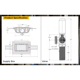 Highcraft TC300-UI Washing Machine Outlet Box with Hammer Arrestors 1/2'' MIP/SWT White ABS