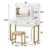 Smuxee Vanity Desk with Power Outlet and 10 LED Lights,