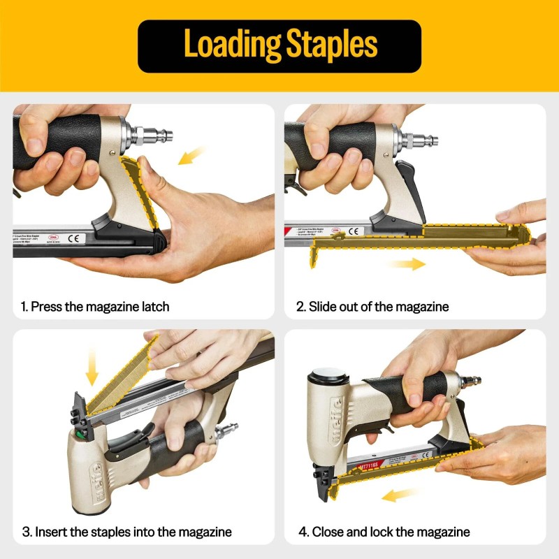 Meite 22GA 3/8 in Crown Industrial Fine Wire Stapler with