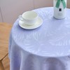 EFFICINATURE Round Tablecloth Purple Jacquard Small 40 Inch Table Cloths