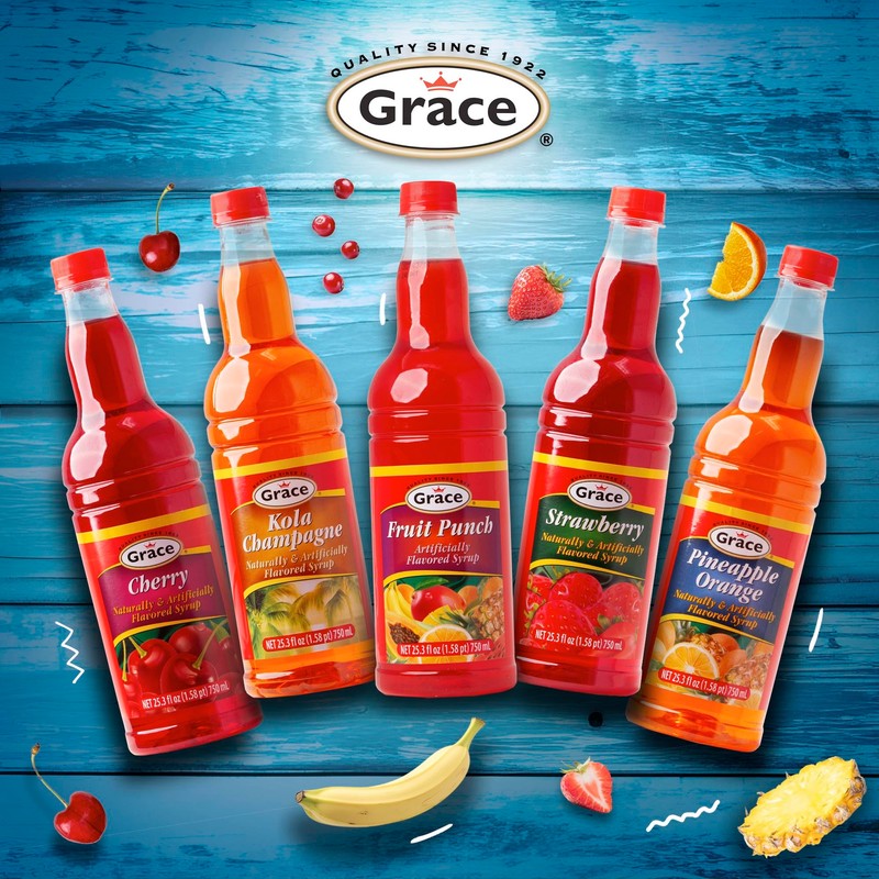 Grace Orange Pineapple Flavor Syrup 25.5oz - 2 Pack -