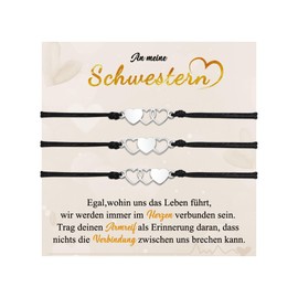 CheersLife Pack of 2/3/4/5 Sister Gift, Birthday Gift, Gifts for Sister, Heart Bracelet, Women's Girlfriend, Christmas Valentine's Day