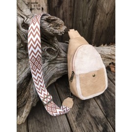 Unbranded SALE! FAUX LEATHER FLEECE SLING CROSSBODY BACKPACK BAG PHONE PURSE BUM CHEST BAG