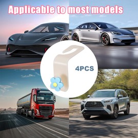 KHGUZ 4 PCS Car Headrest Hook, Multifunctional Flower Vehicle Seat Back Storage Hook, Cute Automotive Seatback Organizer Hanger for Purse Grocery Bag Handbag, Universal Fit (Beige/Blue)