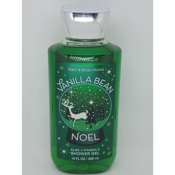 Bath & Body Works Body Care - Full Size Shower Gel Aloe + Vitamin E - 10 fl oz - Vanilla Bean Noel (Packaging Varies)