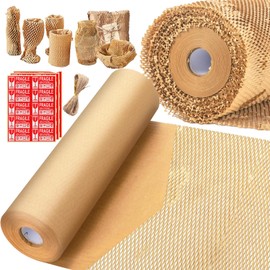 Honeycomb Packing Paper,15" x 1574'' Packing Paper Substitute Alternative for Bubble Cushioning Wrap for Moving Shipping Packaging,Bubble Packing Wrap Protective Roll
