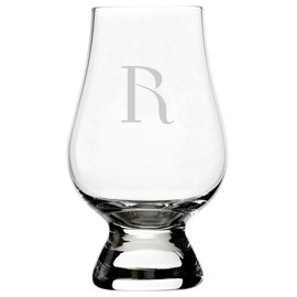 Celtic Etched Monogram Crystal Whisky Glass Compatible With Glencairn Accessories Letter R