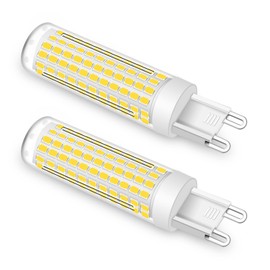 TZHILAN G9 LED Bulb 10W, 100W G9 Halogen Bulb Equivalent, 1000LM, AC120V, Daylight White 6000K, Dimmable G9 Bulbs for Chandelier Pendant Wall Ceiling Home Lighting, 2-Pack