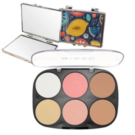 MTZ COSMETICS - KIT ROSTRO INCREIBLE - Espejo de bolsillo MTZ + Paletas Para Rostro Bissú Todo en 1. Rubor, Bronceador, Iluminador (01 La Mera Mera)