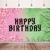 Green and Pink Birthday Party Background Decoration, Witch Party Banner