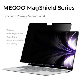 Megoo Privacy Screen for MacBook Pro 16 Inch (2021–2024, M1,M2,M3,M4,Pro,Max), Matte Anti-Glare, Blue Light Filter, ±30° Anti-Spy View, Magnetic， Storage Case – Premium Business Protection