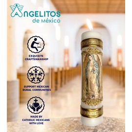 Angelitos de Mexico Virgen de Guadalupe Candle Prayer Our Lady of Guadalupe Guadalupana Cirio Vela Veladora