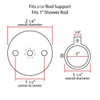 Shower Rods 24" Swivel Ceiling Support for Sloped/Angled Ceilings &