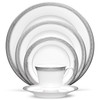 Noritake Crestwood Platinum - 5 piece place setting, White, 6"