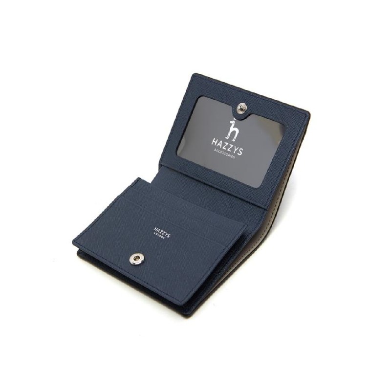 Hazzys (대구신세계)블랙 가죽 퍼피로고 라인배색 2단 카드지갑 HJHO5E457BK (Daegu Shinsegae)