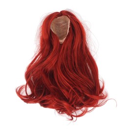 Doll Hair, Bright Colour, 1/6 Long Curly Natural Stylish Soft Silk Doll Hair with Ball Joint for Crafts (Red)