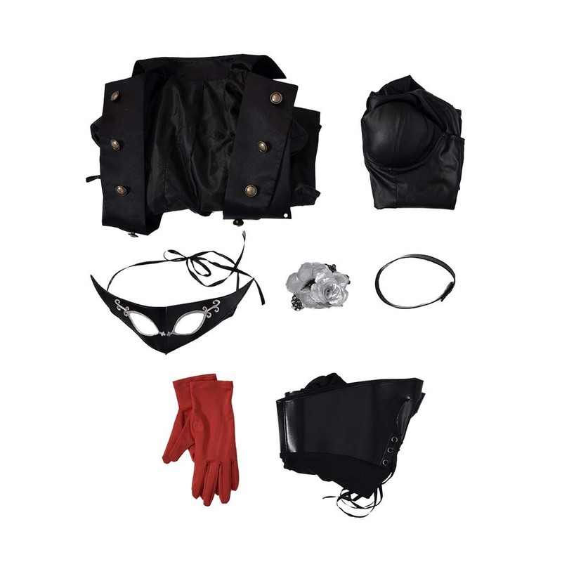 miccostumes Women's Costume Girl Cosplay Black Bodysuit Leotard With Eyepatch