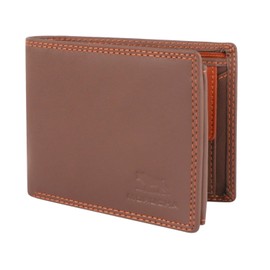 MORUCHA Designer Wallets Mens | RFID Blocking Slim Leather Wallet for Men| Top Grain Genuine Leather | Gents Wallet Purse with Gift Box #M60 (Brown/Tan)