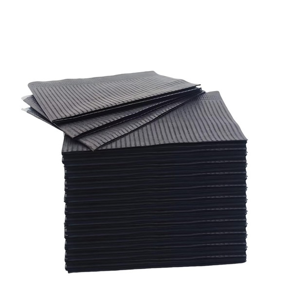 125 Pack 13x 18 Black Dental Bibs Disposable Set, 3