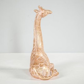 Escultura decorativa de jirafa, resina de oro rosa, 14.5 pulgadas de altura, estatua moderna de decoración de arte nórdico