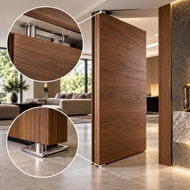 Stainless Steel Pivot Door Hinge Shaft 90° 360° Rotating Heavy Duty Hidden Door Hardware