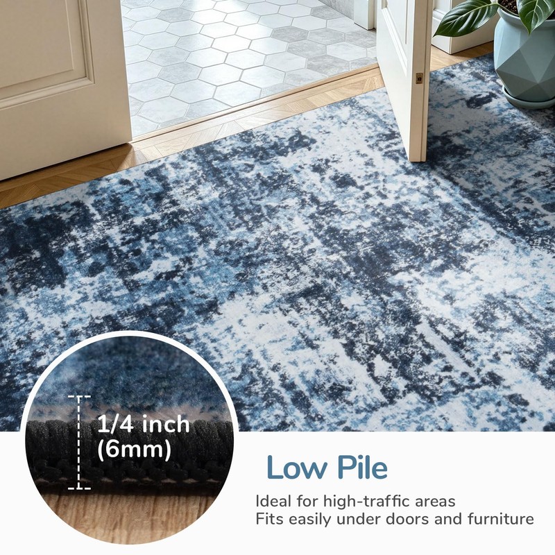 Lessymo Area Rug 9x12 Living Room, Washable Abstract Soft Carpet