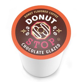 Donut Stop Flavored Coffee Pods, Compatible with 2.0 K-Cup Brewers, Chocolate Glazed Flavor, 40 Count