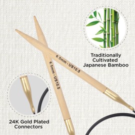 KnitPro Circular Knitting Needle, Bamboo, Brown, 6.5mm