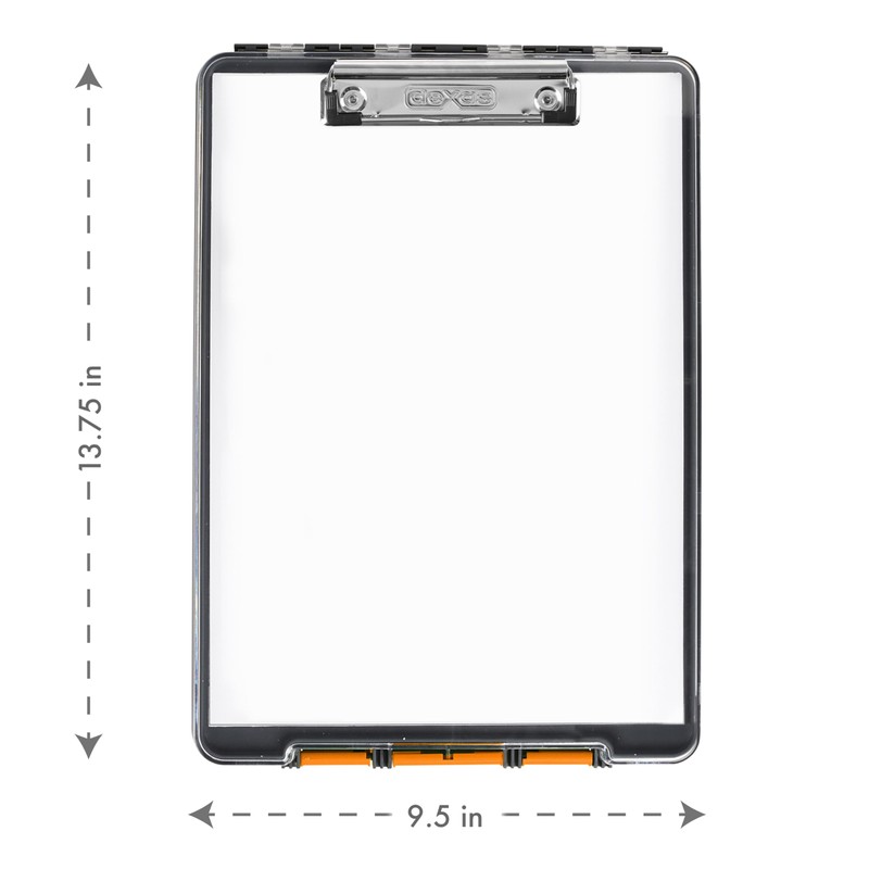 Dexas Clearview Clipcase Dry Erase clipboard, 13.75 x 9.5 Inch,