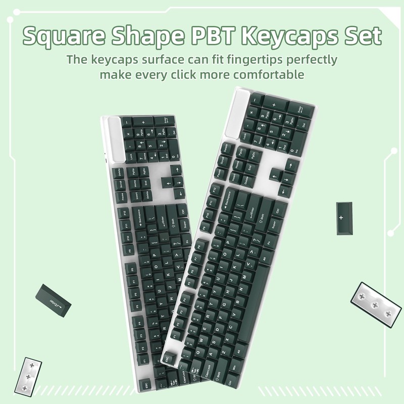 PBT Keycaps Cherry Profile Double-Shot Full Keycap Set for ANSI