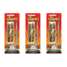 Higgins Sunburst Gourmet Treat Stick, 2.5 Ounces, Nutty Pumpkin Flavor for Hamsters Gerbils Mice and Other Rodents (3 Pack)