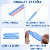 2 Sets Silicone Reusable Straws with Case, Portable Travel Straw