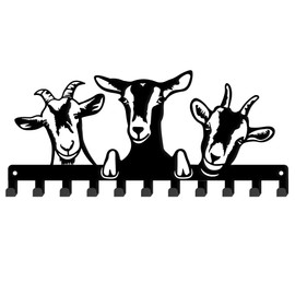 SUPERDANT Key Holder with Three Sheep Hooks Goats Wall Mounted Door Key Organiser for Dog Lead Hooks Art Decoration for the Kitchen Hat Stand Gift for Housewarming Parties Newlyweds